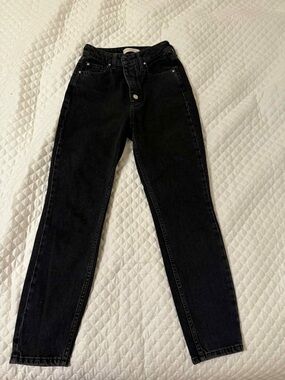 GUESS High-Rise Black Button-Fly Jeans